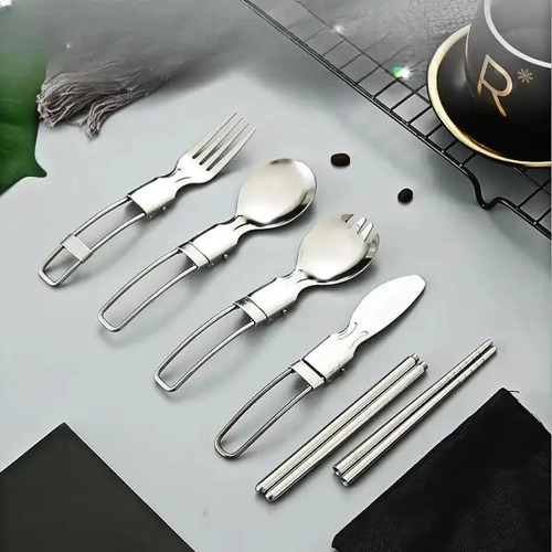 5pcs portable folding cutlery - 5pcs,