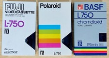 FUJI POLAROID BASF L-750 Used Betamax Recordable Video Tapes Bundle (3x tapes)
