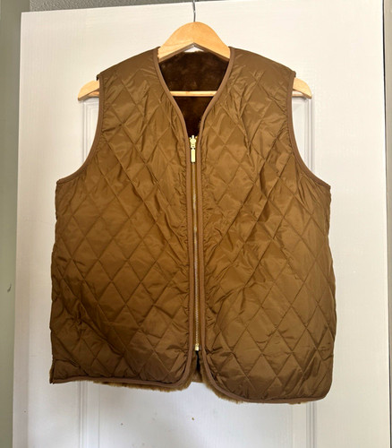 Barbour brown quilted faux - brown,