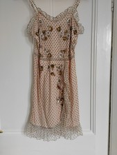 Frock and Frill Short Wrap Dress Gold/Silver Embellished UK 12 Worn Once Fab!  