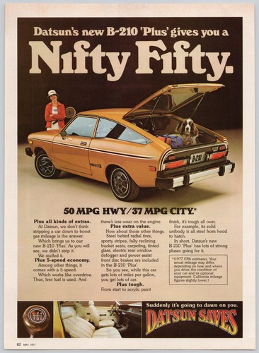 1977 datsun 210 plus orange - 1977, b-210