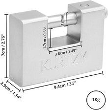 Heavy Duty Padlock Steel & 5 Keys Armoured Shutter Warehouse Container Lock 94mm
