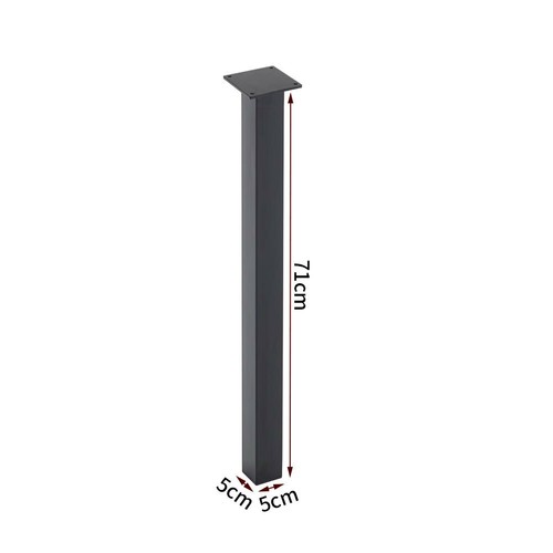 4pcs tube black - black, steel