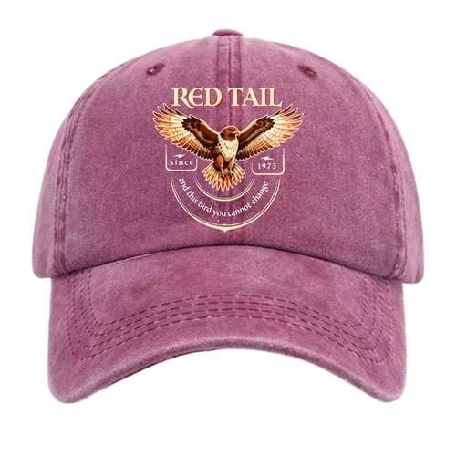 Vintage red tail hawk baseball - red,