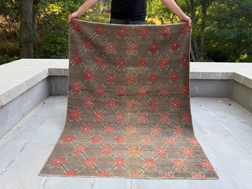 Taupe turkish rug 4x5 ft - taupe,