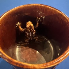 Vintage Staffordshire Frog Mug / Tankard – Treacle Glaze Tavern Scene – c.1950s