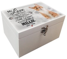 White wooden pet urn