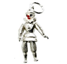 STERLING SILVER MOVABLE PIERROT CLOWN CHARM