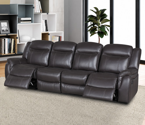 Brown leather gel recliner - gel,