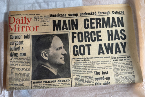1945 daily mirror - 1945, newspaper
