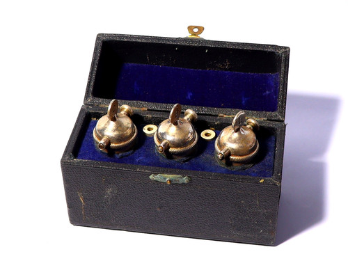 Antique cased set silver - antique, 3