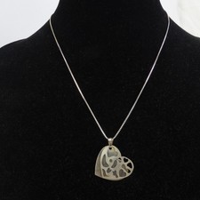 Stefani Argento 1187 Vicenza Sterling Silver 925 Double Heart Pendant Necklace