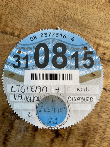 Rare tax disc august - rare, nil