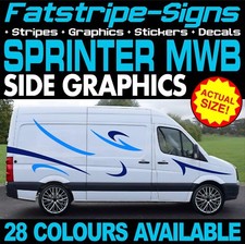 to fit MERCEDES SPRINTER MWB GRAPHICS STICKERS STRIPES RACE CAMPER VAN MOTORHOME