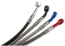 Front brake aviation hoses - Kawasaki ZX-12R 2002-2003 Stainless Red