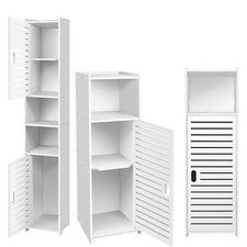 Waterproof Bathroom Storage Cabinet Free Standing Cabinet Organizer Unit White