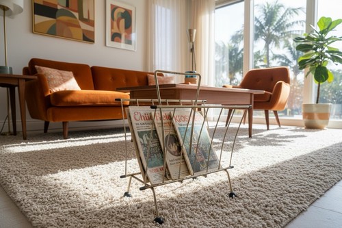 Vintage magazine rack record - magazine,