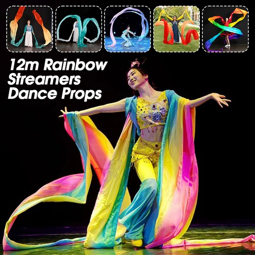 12m rainbow faux silk streamer - 12m,