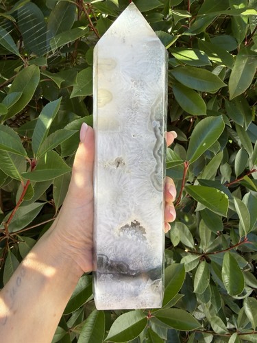 Moss agate tower 5cm - moss,