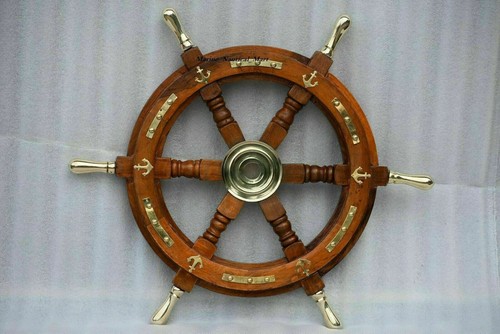 Nautical wooden ship - nautical, steering