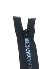 Long Heavy Duty Zip Very Strong Open End Size 8 Black Chunky YKK Slider 20.108 "