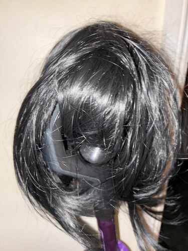 Black synthetic bob wig with - wig,