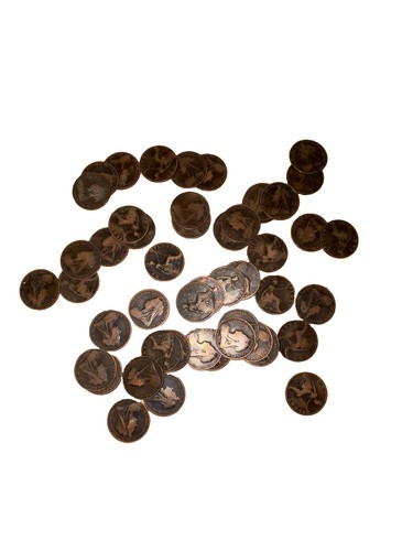 Collection english pennies - collection, of