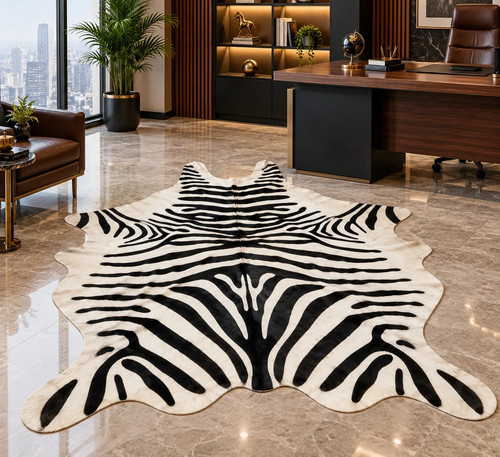 Zebra print rug - zebra,