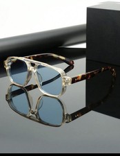 Classic Squared Double Beam Large Frame Minimalist Fashion Glasses For Men