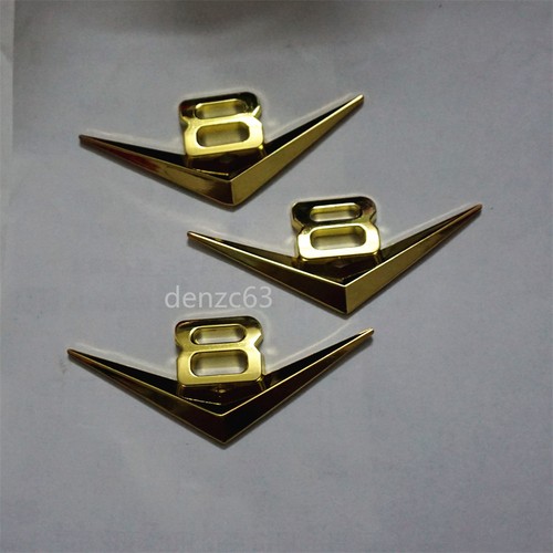 Chrome gold metal emblem - 3x,