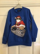 Boys next blue Christmas jumper aged 7 years