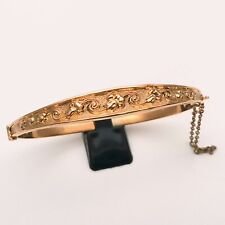 9ct Rose Gold Antique Floral Patterned Bangle