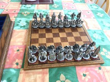 SPANISH ARMADA PEWTER CHESS SET BY DANBURY MINT LTD-XMAS GIFT-PICK UP-BUY IT NOW