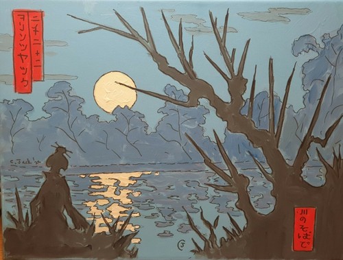 Original painting moonlight - original, on