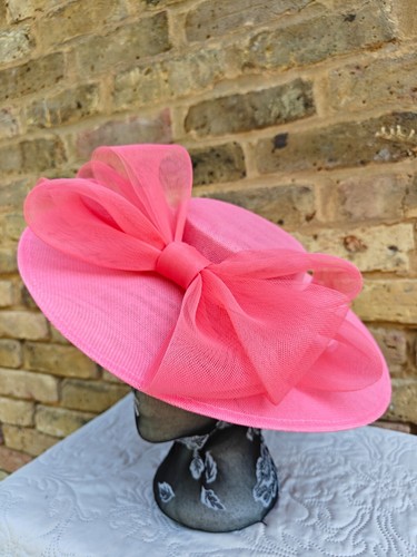 Coral pink large fascinator - pink,