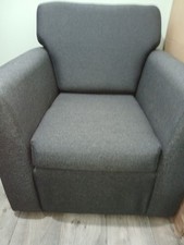 Charcoal Grey Armchair With 4 Cushions (Nearly New)