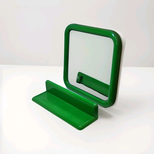 Green mirror shelf by - +,