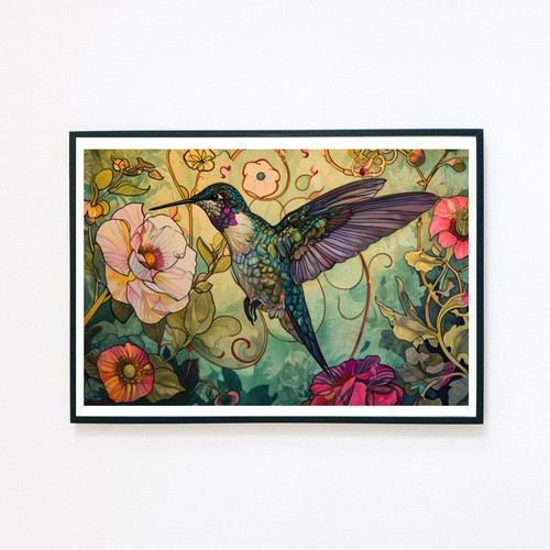 Humming bird flowers - bird,