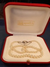 Vintage Majorica Simulated Pearl Necklace 925 Silver Clasp Spain 20"