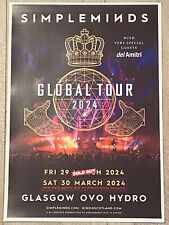 SIMPLE MINDS Concert poster + Del Amitri -Glasgow 2024 show tour Gig memorabilia