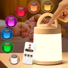 10 Colors+8 Dimmable Baby Night Light Newborn, Remote+Timer+Touch Lamp, 1800mAh