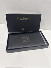 A5) ALFRED DUNHILL MENS LARGE BROWN WALLET NOTES CARDS & COIN ZIP