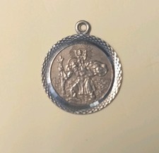 Sterling silver 925 st Christopher necklace pendant ladies mens boys vintage
