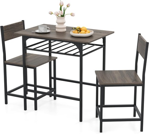 Grey piece dining table - 3-piece,