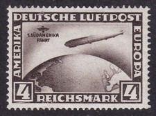 GERMANY 1930 Zeppelin 4m Sudamerika Fahrt SG 457a MH/* (CV £425)