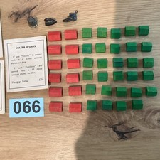 MONOPOLY Vintage 1940s Wooden 29 HOUSES & 12 HOTELS 3 METAL TOKENS, set of DEEDS