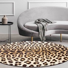 Floor Mat Round Leopard Print