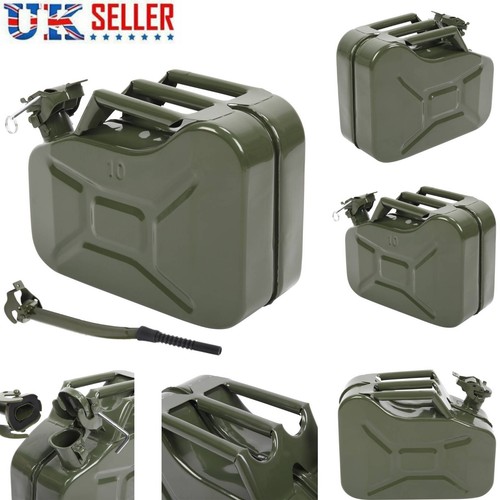 Green 10l metal jerry - metal,