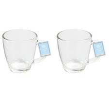 2 x Clear Glass Latte