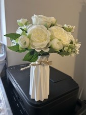 White Vase And White Peonies